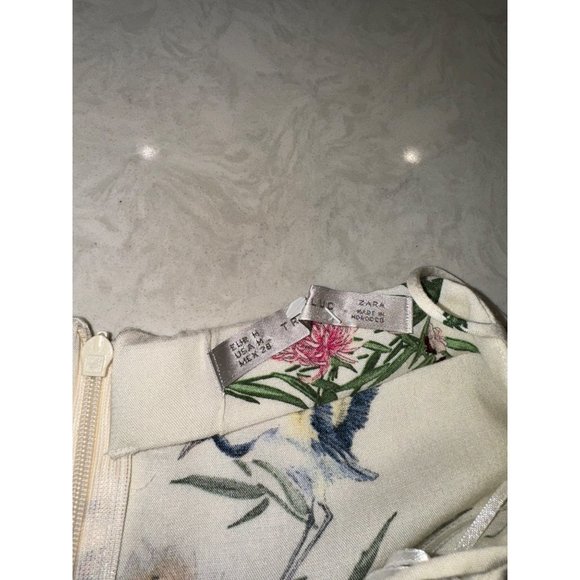 Zara Trafaluc Cream Bird and Flower Print Jumpsuit - Medium - Picture 5 of 5